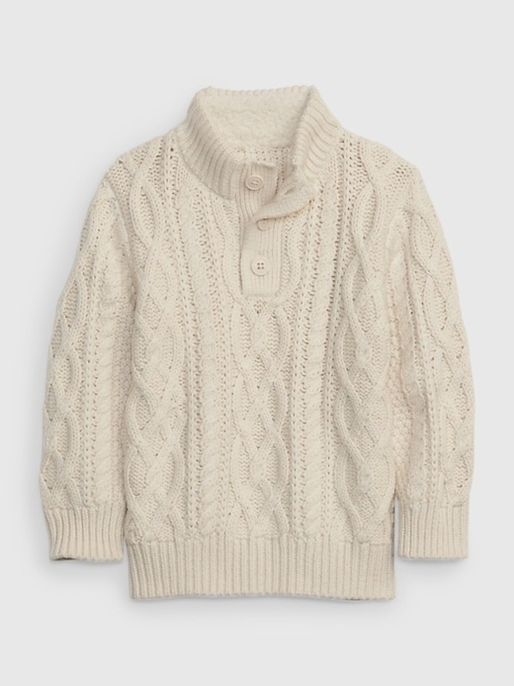 Baby GAP Cream Fisherman Cable Knit Wool Blend Sweater 18–24M